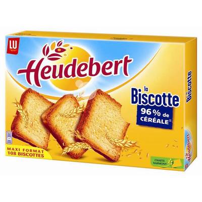 Heudebert Biscotte 96% de céréales Maxi Format, 875g