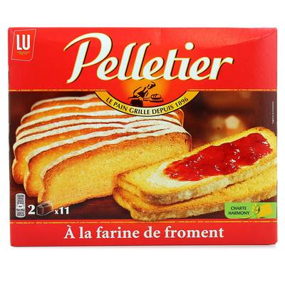 Pelletier Pain grillé grandes tranches froment x22, 455g