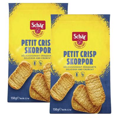 Schär Petits Pains Grillés Crisps sans gluten, Lot de 2x150g