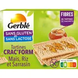 Gerblé Sans Gluten Sans Lactose Tartine Maïs Riz Sarrasin Sans Gluten, 210g