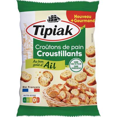 Tipiak Croûtons de pain à l'ail grillés au four, 220g