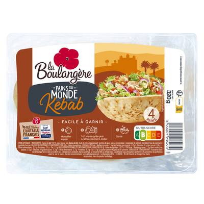 La Boulangère Pains Kebab, 4 pains - 320g