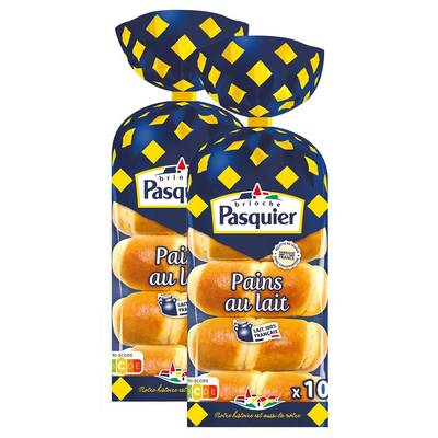 Pasquier Pains au Lait, Lot de 2x10 pains - 350g