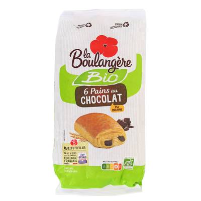 La Boulangère Pains au Chocolat Bio, 6 pains - 270g
