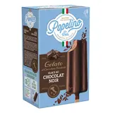 Popelino Glace au chocolat noir intense enrobage chocolat noir, 4 bâtonnets - 312g