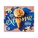 Extrême Cônes glacés vanille praliné et coeur fondant praliné, 6 cônes - 426g