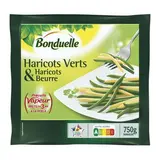 Bonduelle Haricots verts et Haricots Beurre extra-fins précuits vapeur, Sachet de 750g