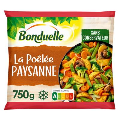 Bonduelle Poêlée La paysanne- Pommes de terre, brocolis et champignons de Paris, 750g