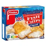 Findus Panés de Colin MSC d'Alaska façon Fish and Chips 100% filet, 4x100g