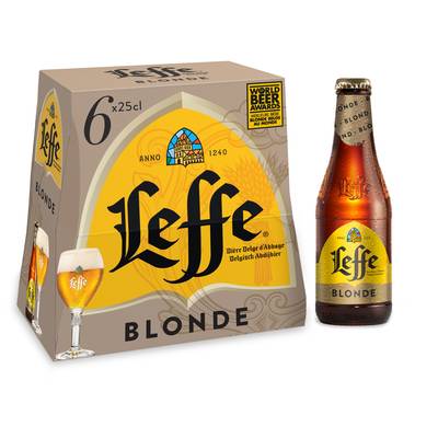 Leffe Bière D'Abbaye blonde 6.6°, 6x25cl