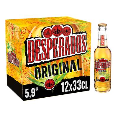 Desperados Bière aromatisée à la tequila 5.9°, 12x33cl