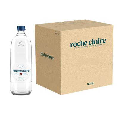 Roche Claire Eau de source de montagne bouteille verre, 12x75cl