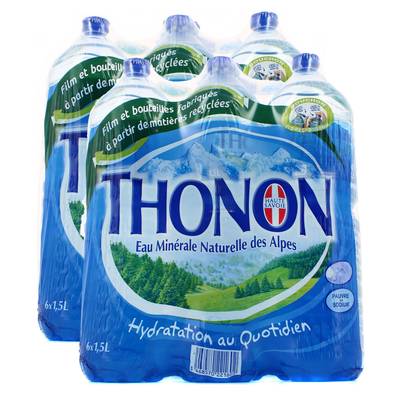 Thonon Eau minérale naturelle, Lot de 2 - 6X1,5L