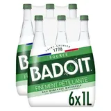 Badoit Eau gazeuse minérale naturelle, finement pétillante, Lot de 2 - 6x1L