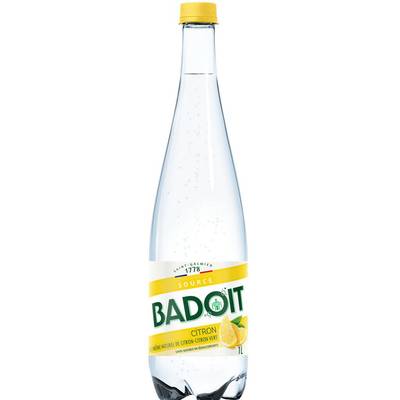 Badoit Eau minérale aux arômes naturels de citron sans sucres, 1L