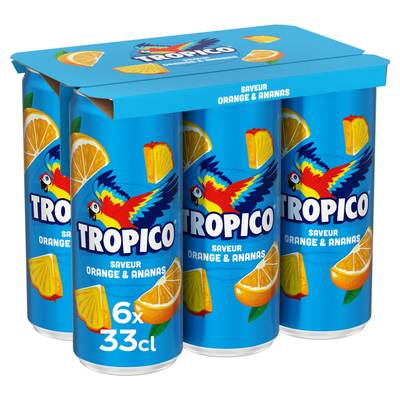 Tropico Boisson aux fruits orange ananas - L'Original, 6x33cl