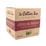 Côtes du Rhône rouge AOP Le Cellier Bio 13.6°, Bag in box 3L