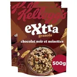 Kellogg's Céréales Extra Granola Chocolat Noir Noisettes, Lot de 2x500g