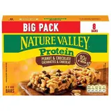 Nature Valley Barres de céréales cacahuètes et chocolat protéine, 8 barres