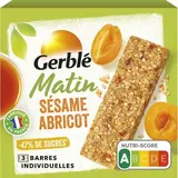 Gerblé Barres petit-déjeuner sésame abricot -47% de sucres en moins, 120g