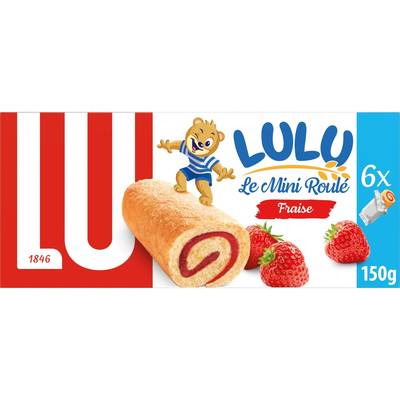 Lu Gâteaux roulés à la fraise Mini roulés, 6 gâteaux - 150g
