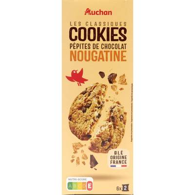 Auchan Cookie Pépites de Chocolat Nougatine, 200g