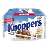 Knoppers Gaufrette lait et noisette, 6 biscuits - 150g