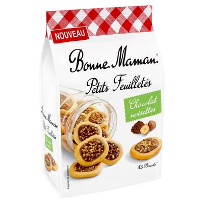 Bonne Maman Petits Feuilletés Chocolat Noisettes, 43 biscuits - 250g