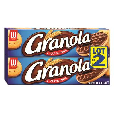 Granola Biscuits sablés nappés chocolat au Lait, 2x200g