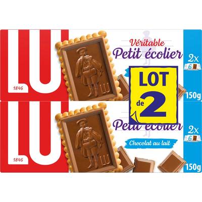Lu Biscuit Petit Ecolier Chocolat au Lait, 2x150g