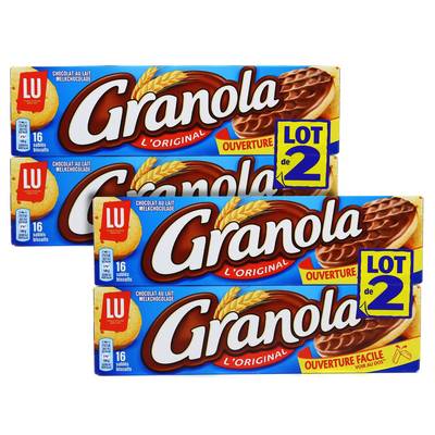 Granola Biscuits sablés nappés chocolat au Lait, Lot de 2x2x200g