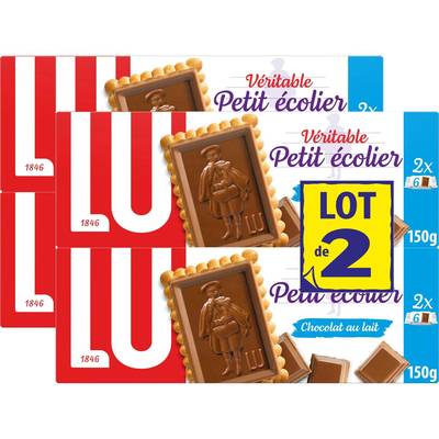 Lu Biscuit Petit Ecolier Chocolat au Lait, Lot de 2x2x150g