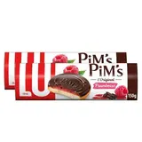 Pim's Biscuits génoises nappées à la framboise et au chocolat, Lot de 2x150g