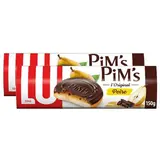 Pim's Biscuits génoises nappées à la poire et au chocolat, Lot de 2x150g