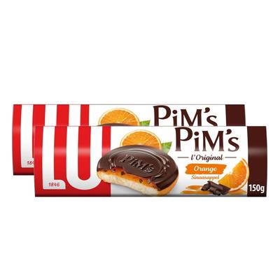 Pim's Biscuits génoises nappées à l'orange et au chocolat, Lot de 2x150g