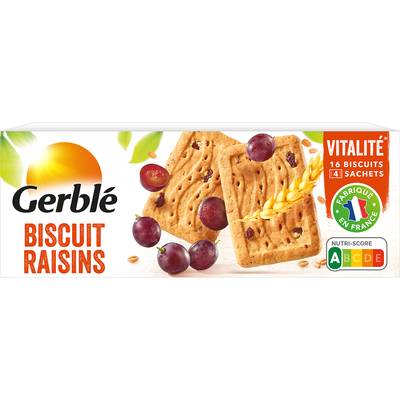 Gerblé Vitalité 16 Biscuits Raisins -43% de sucres en moins, 270g