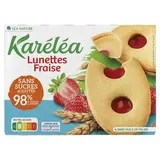 Karéléa Biscuits Lunettes Fraise Sans Sucres Ajoutés, 175g
