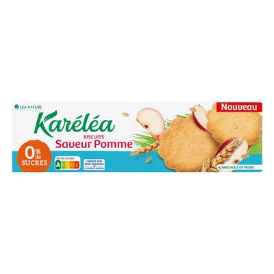 Karéléa Biscuits Saveur Pomme Sans Sucre, 132g