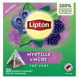 Lipton Thé Vert Myrtille et Mûre, 20 sachets