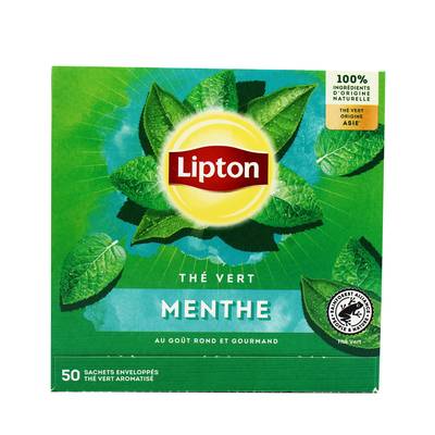 Lipton Thé vert d'Asie à la menthe, 50 sachets
