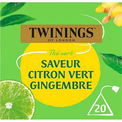 Twinings Thé vert Citron Vert Gingmbre, 20 sachets