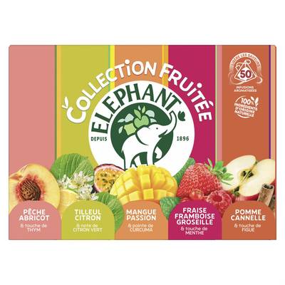Elephant Infusion - Coffret Collection fruitée, 50 sachets