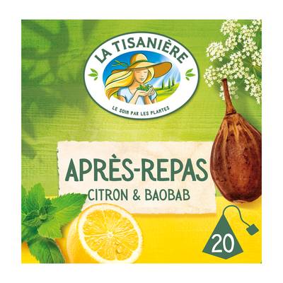 La Tisanière Infusion Après-repas Citron, 20 sachets