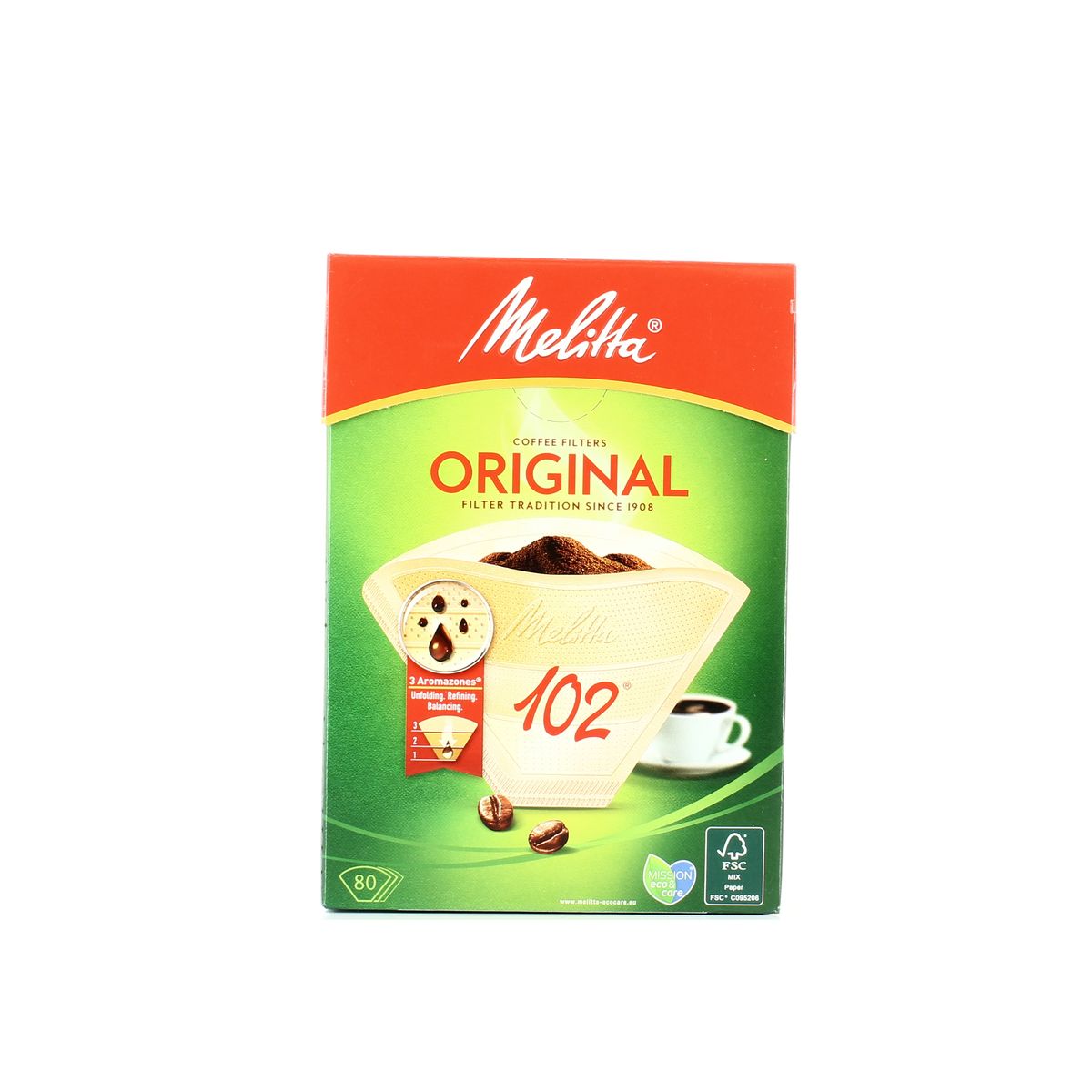 Melitta Filtres à café bruns FSC 102, 80 filtres