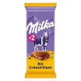Milka Chocolat Lait au Riz croustillant, 2x100g