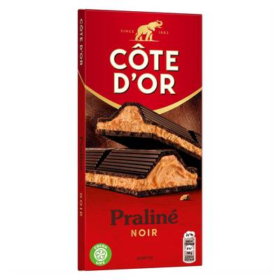 Côte d'Or Chocolat Praliné fondant noir, 200g