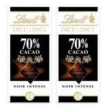 Lindt Excellence noir intense 70%, Lot de 2x100g