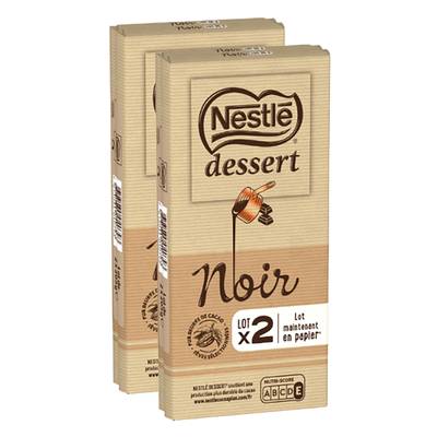 Nestlé Dessert Chocolat à pâtisser noir, Lot de 2 - 2x205g