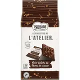 Nestlé Les Recettes de l'Atelier Carré de Chocolat Noir Eclat de Fève de Cacao, 176g
