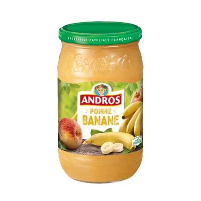 Andros Dessert de pommes et bananes, 750g